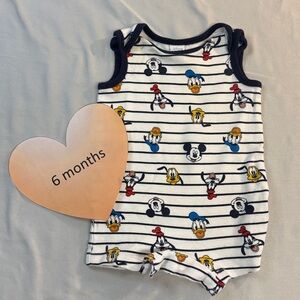 Disney - Mickey & Friends - Sleeveless Shortalls. Size 6 months